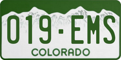 CO license plate 019EMS
