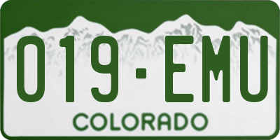 CO license plate 019EMU