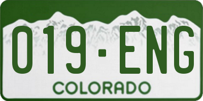 CO license plate 019ENG