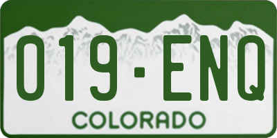 CO license plate 019ENQ