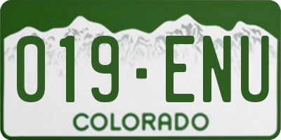 CO license plate 019ENU