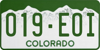 CO license plate 019EOI