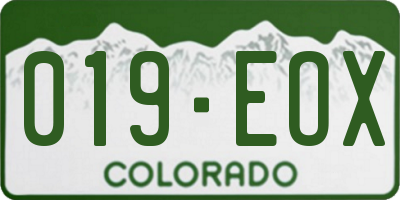 CO license plate 019EOX