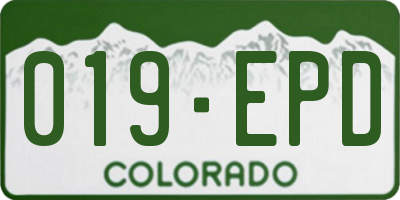 CO license plate 019EPD