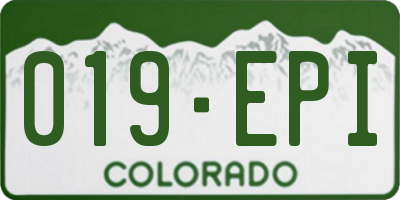 CO license plate 019EPI