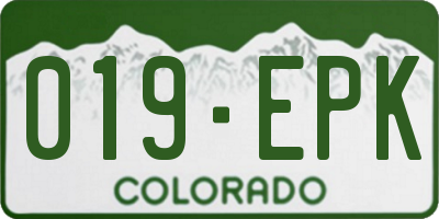 CO license plate 019EPK