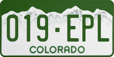 CO license plate 019EPL