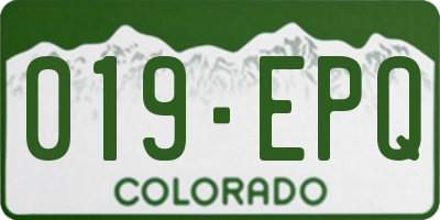 CO license plate 019EPQ