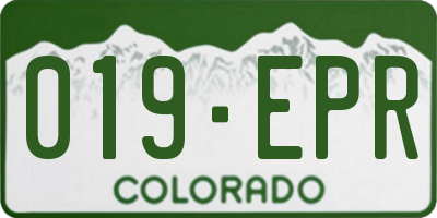 CO license plate 019EPR