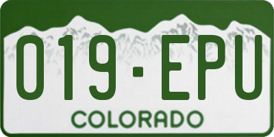 CO license plate 019EPU