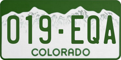 CO license plate 019EQA