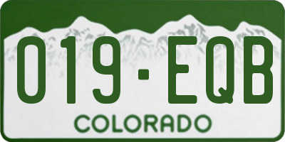 CO license plate 019EQB