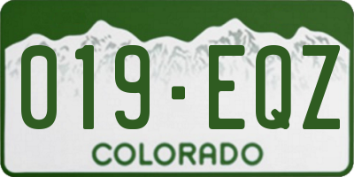 CO license plate 019EQZ