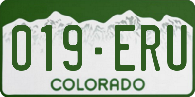 CO license plate 019ERU