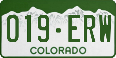 CO license plate 019ERW