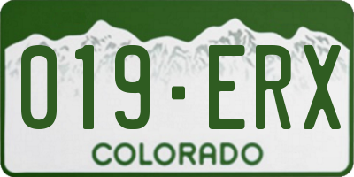 CO license plate 019ERX
