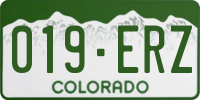CO license plate 019ERZ