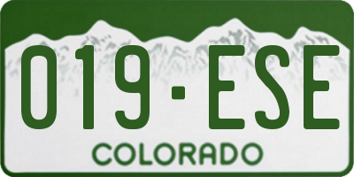 CO license plate 019ESE