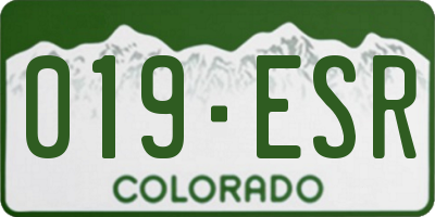 CO license plate 019ESR