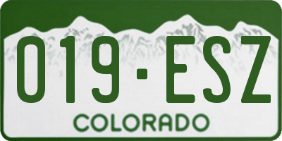 CO license plate 019ESZ