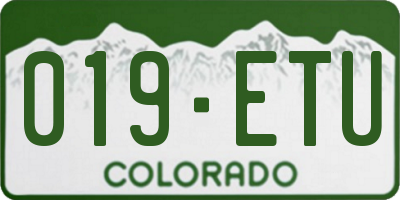 CO license plate 019ETU
