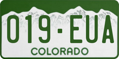CO license plate 019EUA
