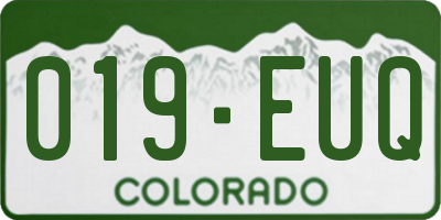 CO license plate 019EUQ