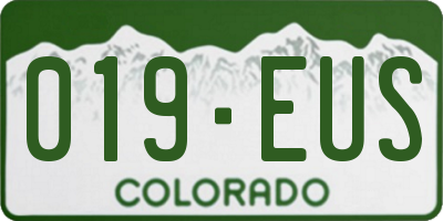 CO license plate 019EUS