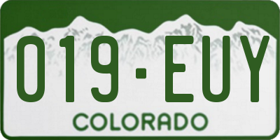 CO license plate 019EUY
