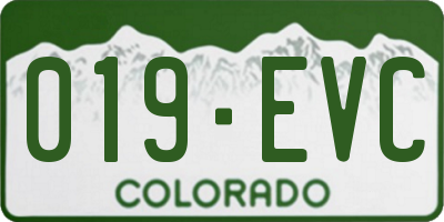 CO license plate 019EVC