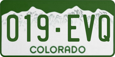 CO license plate 019EVQ