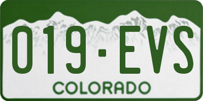 CO license plate 019EVS