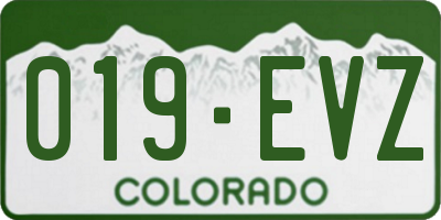 CO license plate 019EVZ