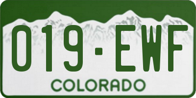 CO license plate 019EWF