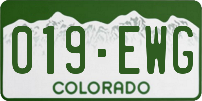 CO license plate 019EWG