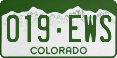 CO license plate 019EWS