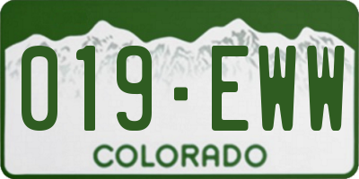 CO license plate 019EWW