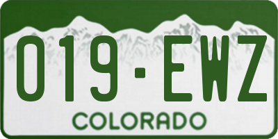 CO license plate 019EWZ