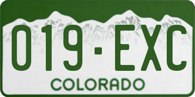 CO license plate 019EXC