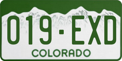 CO license plate 019EXD