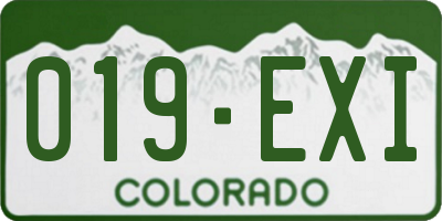 CO license plate 019EXI