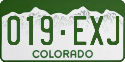 CO license plate 019EXJ