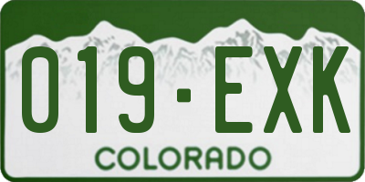 CO license plate 019EXK