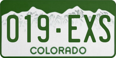 CO license plate 019EXS