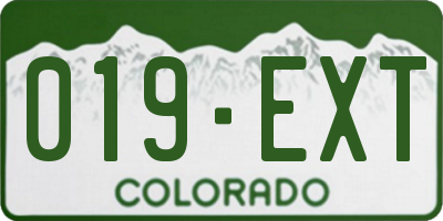 CO license plate 019EXT