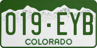 CO license plate 019EYB