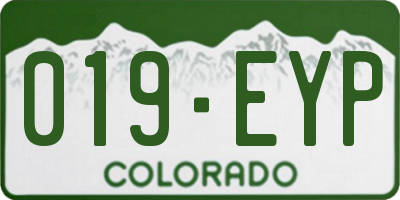 CO license plate 019EYP