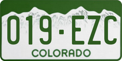 CO license plate 019EZC