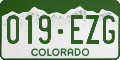 CO license plate 019EZG