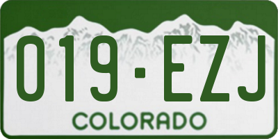 CO license plate 019EZJ